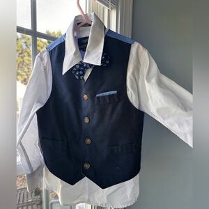Uomo Enrico Rossini Boys 4-Piece Vest & Tie Set - Size 5 Formal Wear Suit